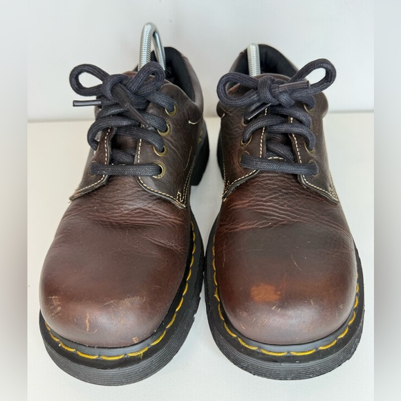 Dr. Martens Lace Up Loafers Chunky Brown Leather Y2K Women’s 11 Men’s 10 Vintage - Picture 4 of 15
